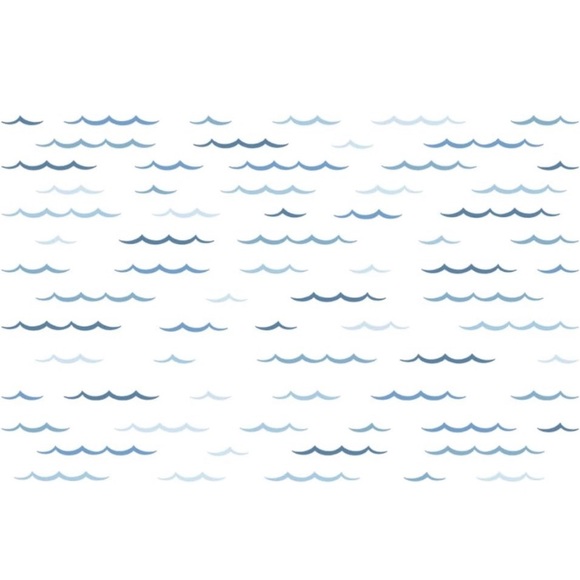 Blue Ocean Waves Wall Decals Stickers Vinyl DIY Decor Art for Kids Bedroom - Picture 3 of 7